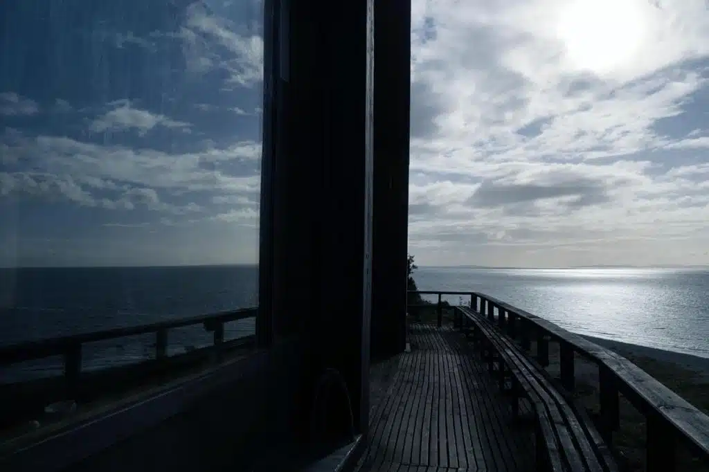 vue époustouflante depuis la terrasse d'El Coo Lodge, chambre d'hôtes, hôtel de 3 chambre sur l'île de Chiloe au Chili
