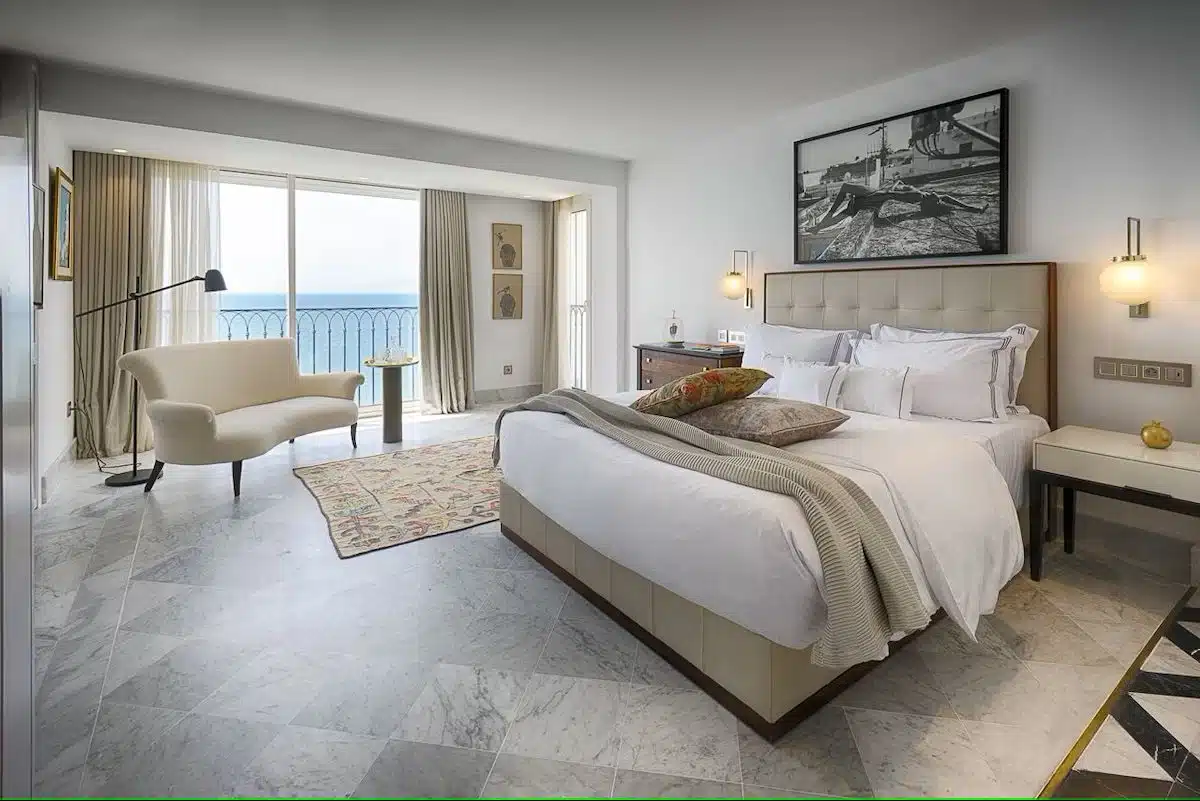 chambre avec vue mer dans un hôtel chic et élégant à Sidi Bou Saïd