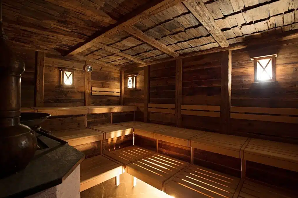 sauna traditionnel en bois
